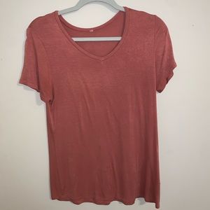 Coral v neck top